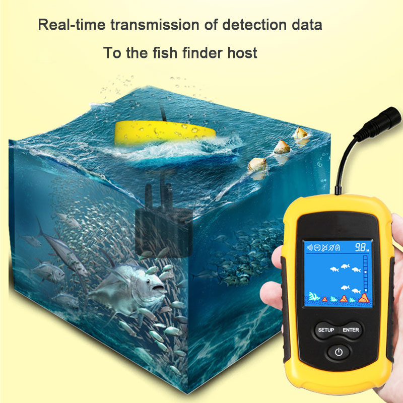 Fish Finder Portable - 100m com fio tela colorida portátil